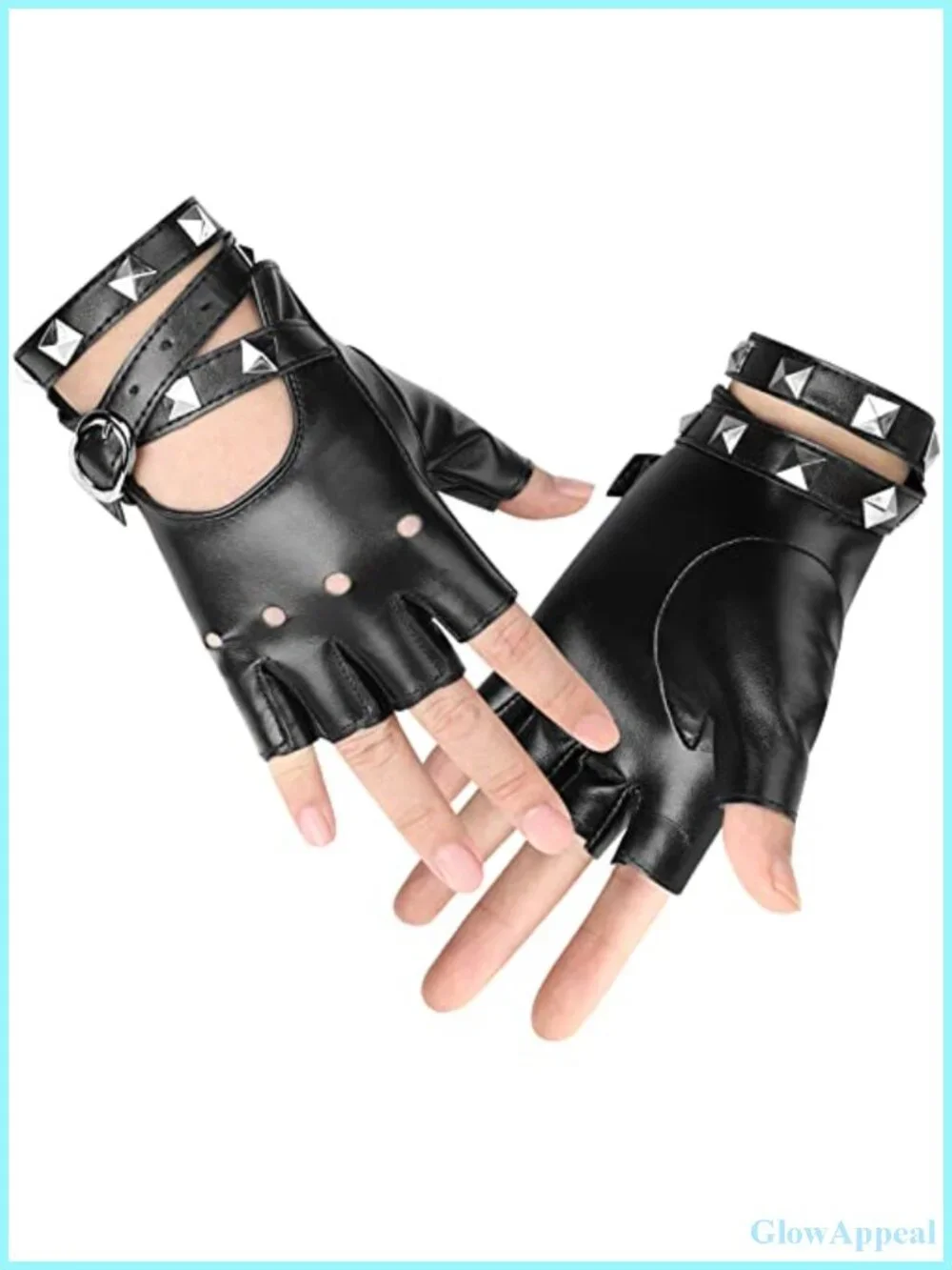 Fingerless Leather Gloves for Women Driving Cycling Sports Cosplay Half Finger